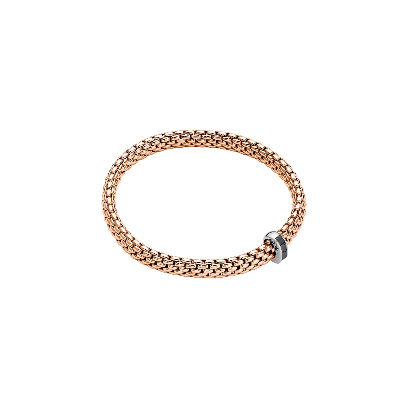 FOPE 18ct Rose Gold Vendome Flex'it Black Diamond Bracelet