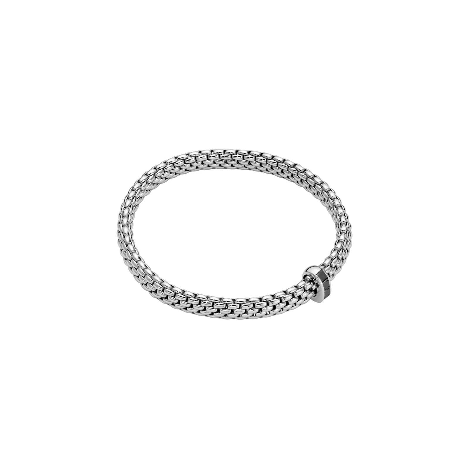 FOPE 18ct White Gold Vendome Flex'it Black Diamond Bracelet