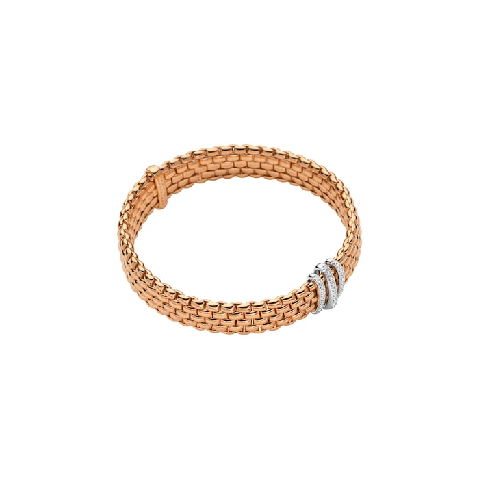 FOPE 18ct Rose Gold Panorama Flex'it 0.23ct Diamond Bracelet