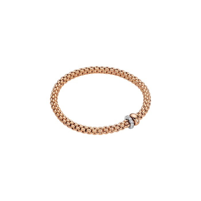 FOPE 18ct Rose Gold Solo Flex'it 0.29ct Diamond Bracelet