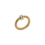 FOPE 18ct Yellow Gold Solo Flex'it 0.17ct Diamond Ring - Medium