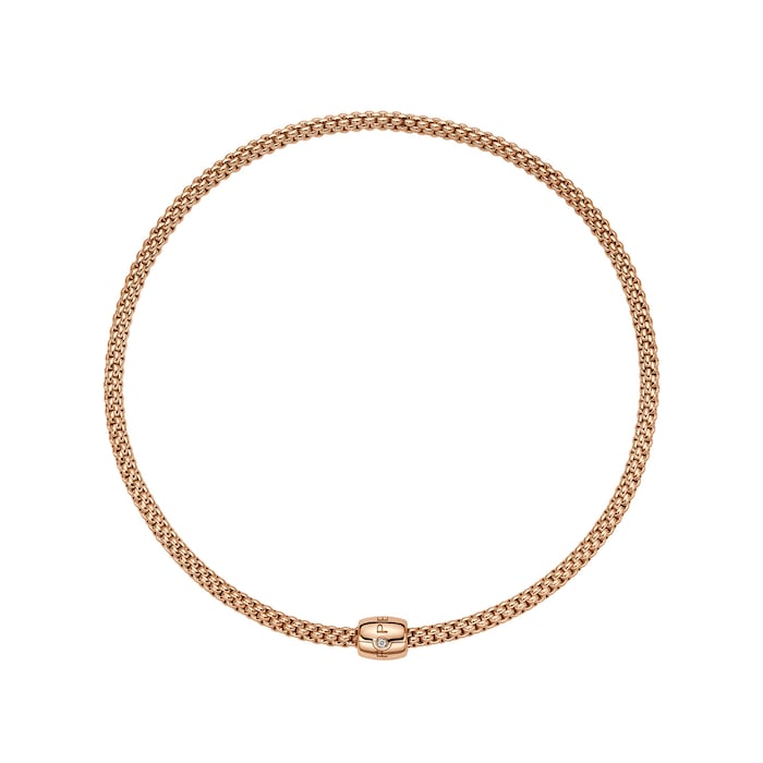 FOPE 18ct Rose Gold Solo Flex'it 0.03ct Diamond Necklace
