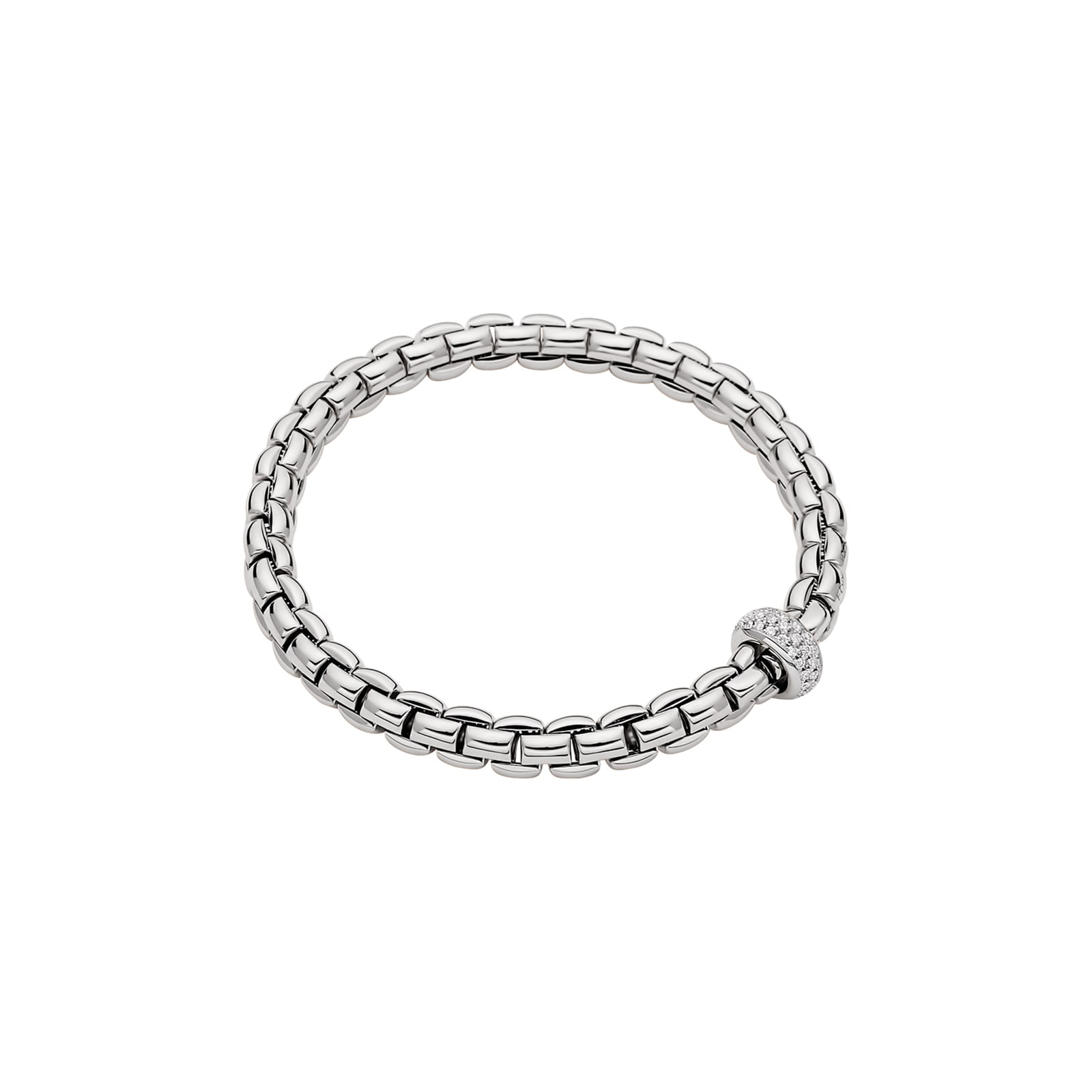 FOPE 18ct White Gold Eka Flex'it 0.40ct Diamond Bracelet