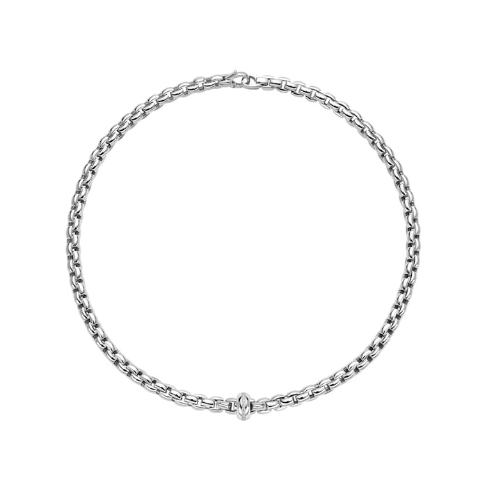 FOPE 18ct White Gold Eka Flex'it 0.13ct Diamond Necklace