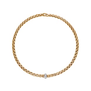 FOPE 18ct Yellow Gold Eka Flex'it 0.13ct Diamond Necklace