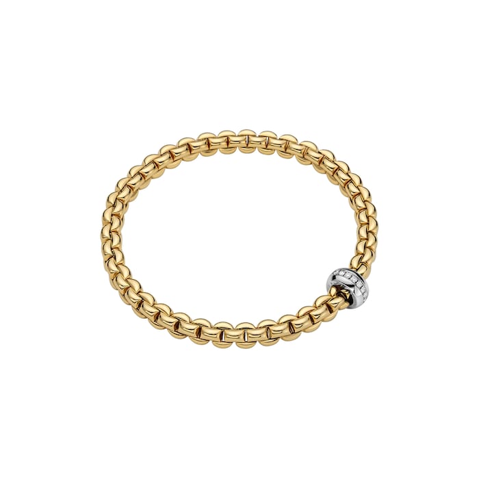 FOPE 18ct Yellow Gold Eka Flex'it 0.15ct Diamond Bracelet