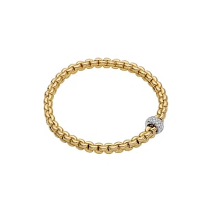 FOPE 18ct Yellow Gold Eka Flex'it 0.37ct Diamond Bracelet