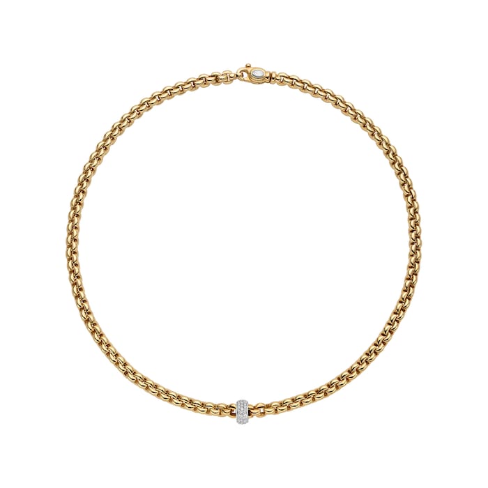 FOPE 18ct Yellow Gold Eka Flex'it 0.37ct Diamond Necklace