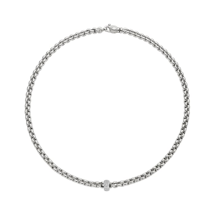 FOPE 18ct White Gold Eka 0.37ct Diamond Necklace