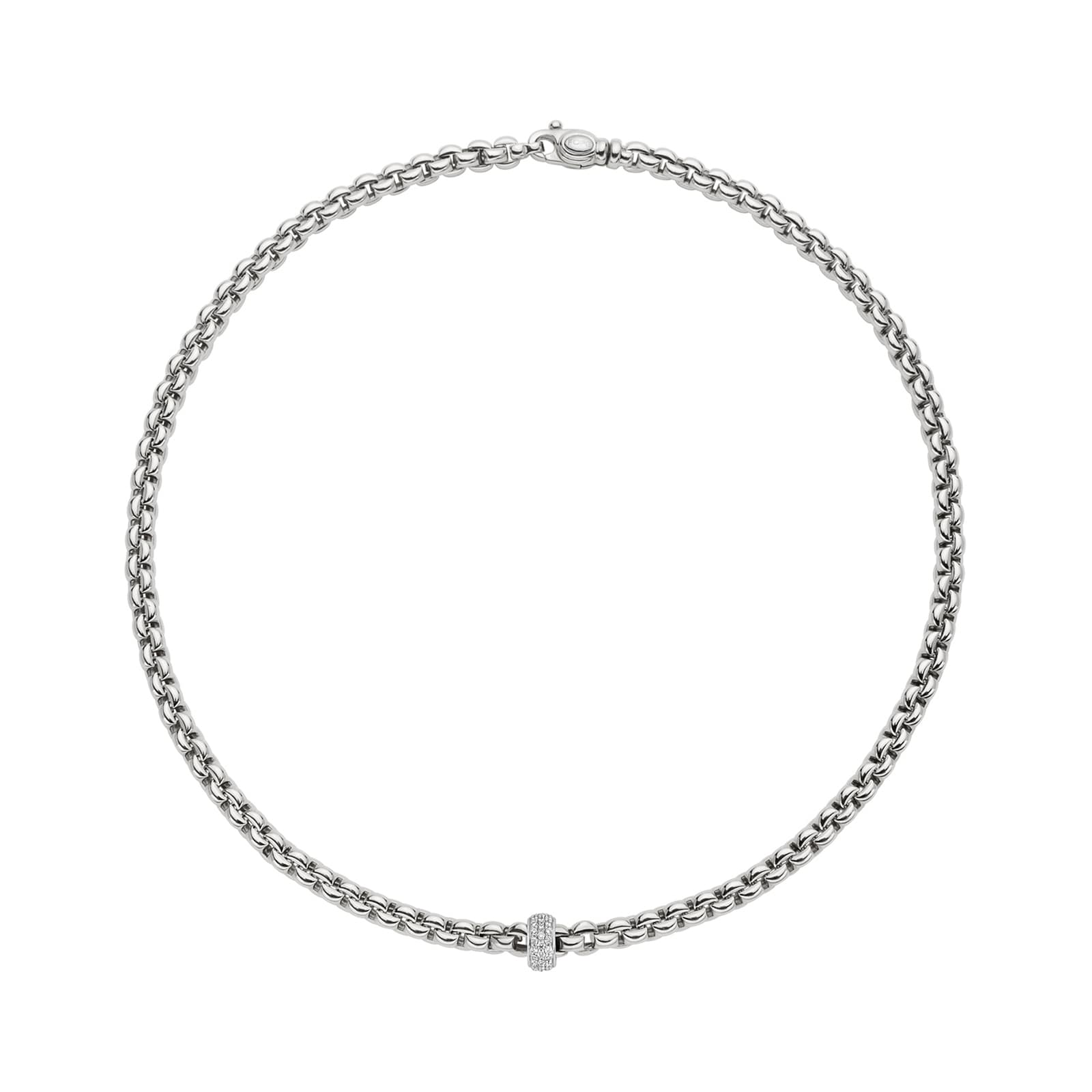 FOPE 18ct White Gold Eka 0.37ct Diamond Necklace