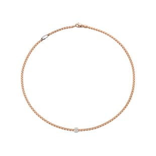FOPE 18ct Rose Gold Eka Tiny 0.19ct Diamond Necklace