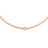 FOPE 18ct Rose Gold Eka Tiny 0.19ct Diamond Necklace