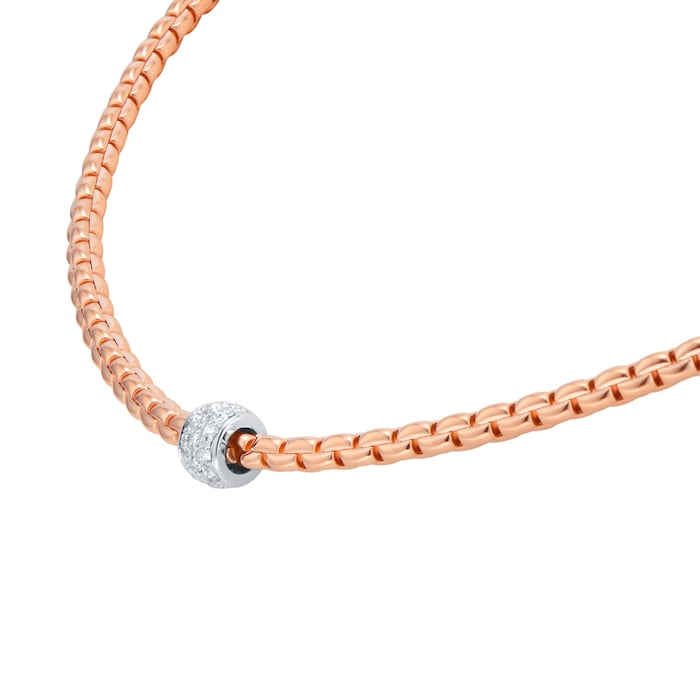 FOPE 18ct Rose Gold Eka Tiny 0.19ct Diamond Necklace