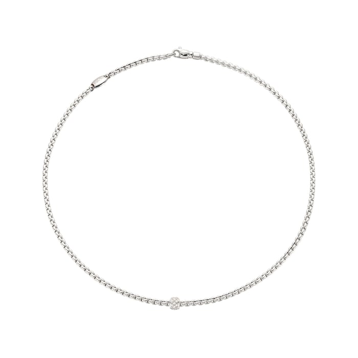 FOPE 18ct White Gold Eka Tiny 0.19ct Diamond Necklace