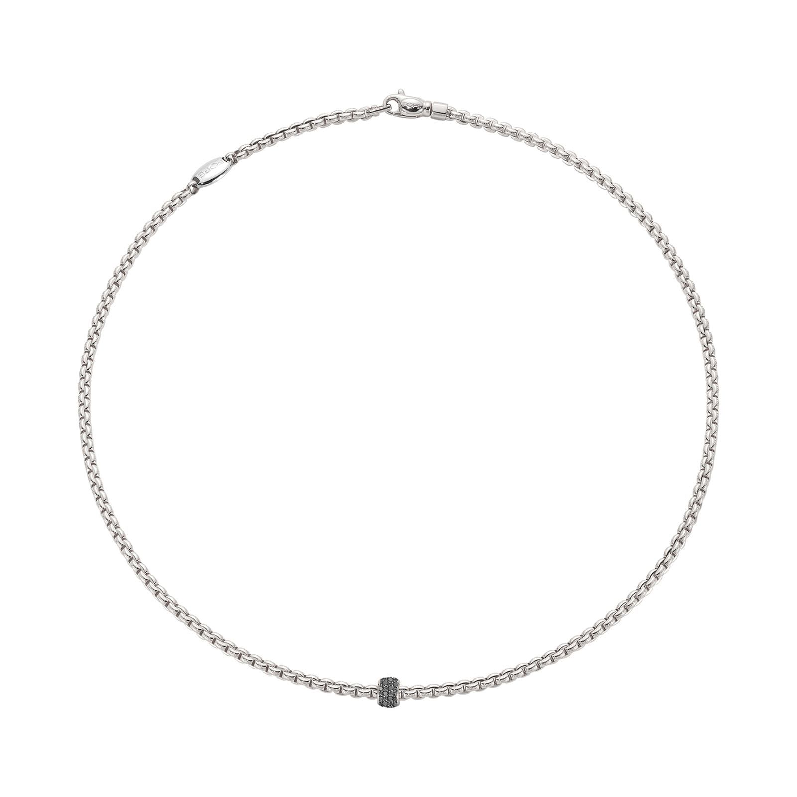 18ct White Gold Eka Tiny 0.19ct Black Diamond Necklace