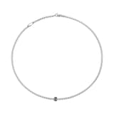 FOPE 18ct White Gold Eka Tiny 0.19ct Black Diamond Necklace