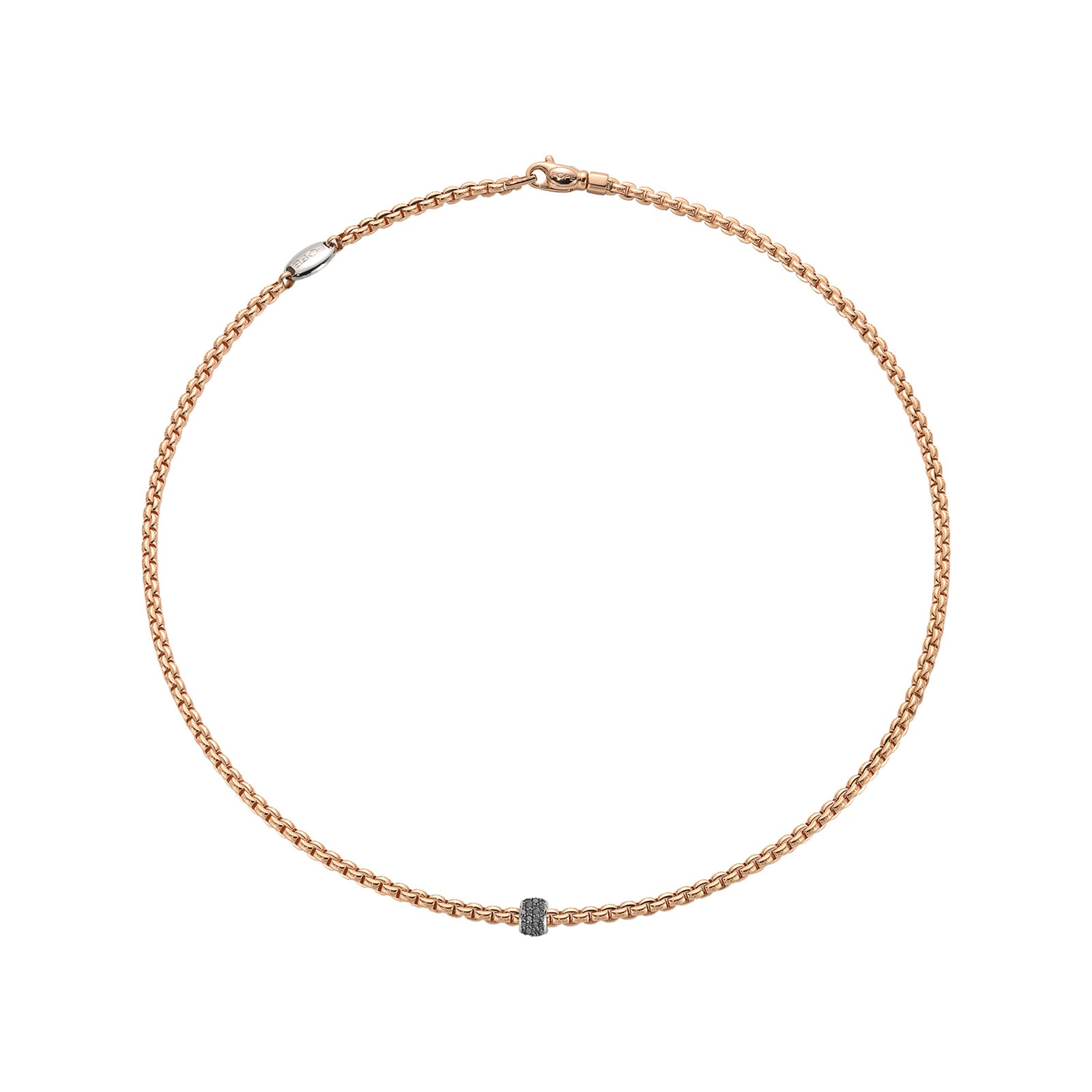 18ct Rose Gold Eka Tiny 0.19ct Black Diamond Necklace