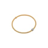 FOPE 18ct Yellow Gold Prima Flex'it 0.12ct Diamond Bracelet