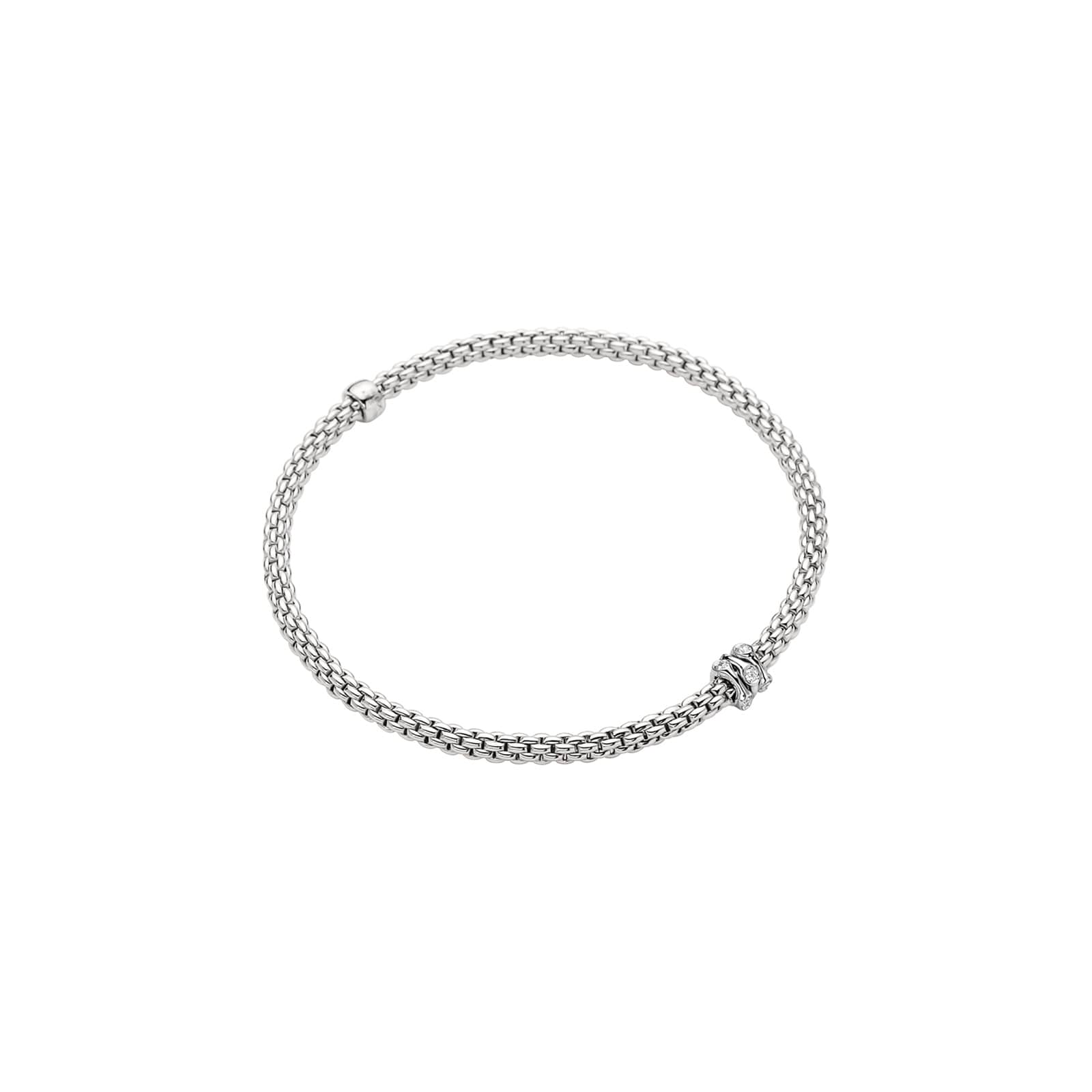 FOPE 18ct White Gold Prima Flex'it 0.12ct Diamond Bracelet