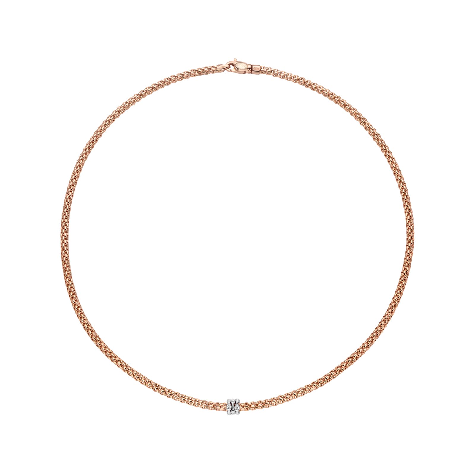 18ct Rose Gold Prima Flex'it 0.12ct Diamond Necklace