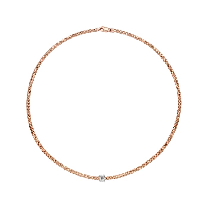 FOPE 18ct Rose Gold Prima Flex'it 0.12ct Diamond Necklace