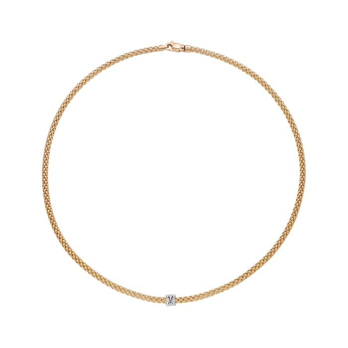 FOPE 18ct Yellow Gold Prima Flex'it 0.12ct Diamond Necklace