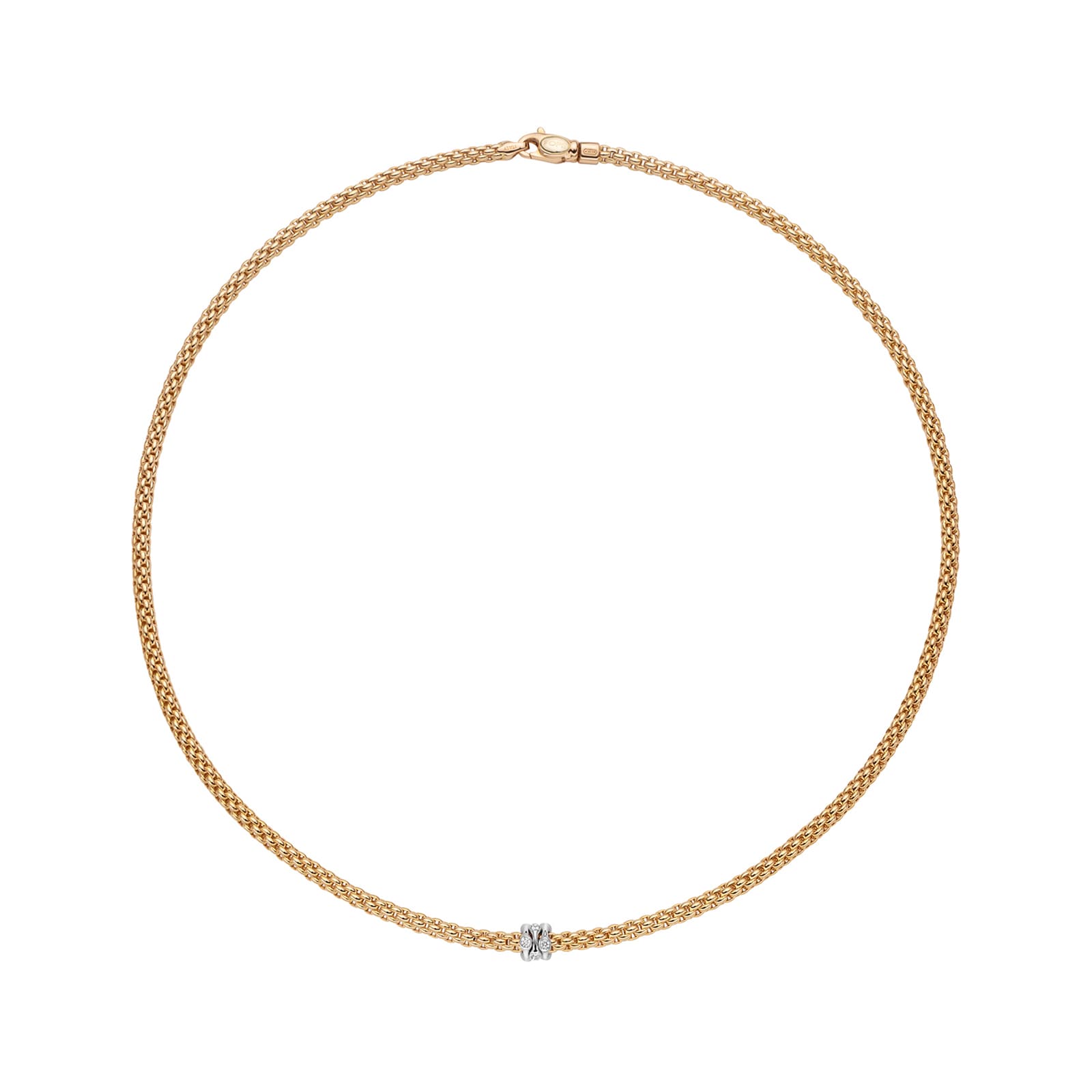 FOPE 18ct Yellow Gold Prima Flex'it 0.12ct Diamond Necklace