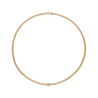FOPE 18ct Yellow Gold Prima Flex'it 0.12ct Diamond Necklace FOPE 18ct Yellow Gold Prima Flex'it 0.12ct Diamond Necklace