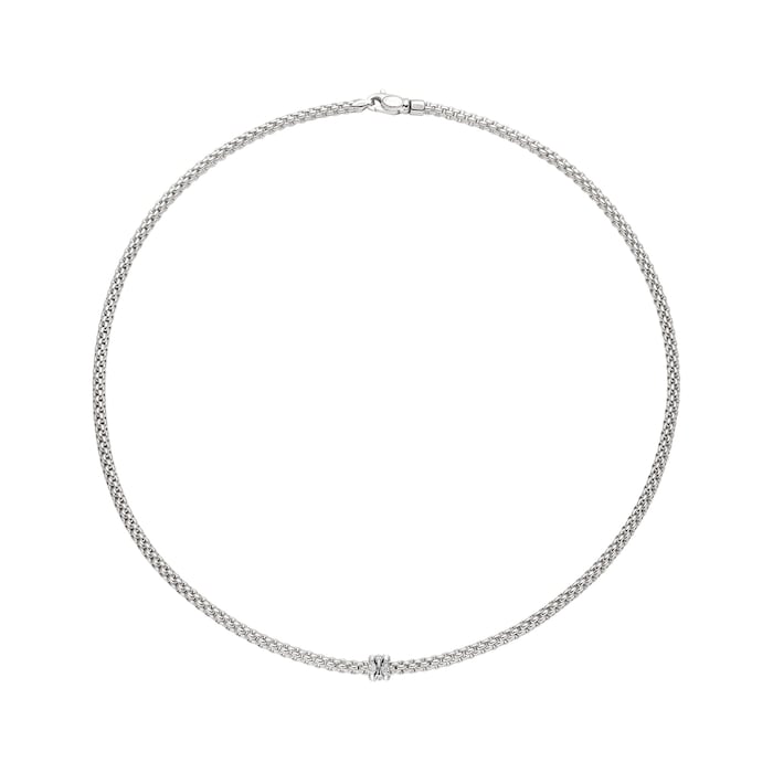 FOPE 18ct White Gold Prima Flex'it 0.12ct Diamond Necklace