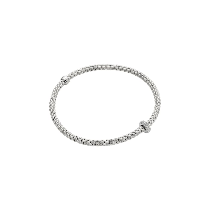 FOPE 18ct White Gold Prima Flex'it 0.18ct Diamond Bracelet