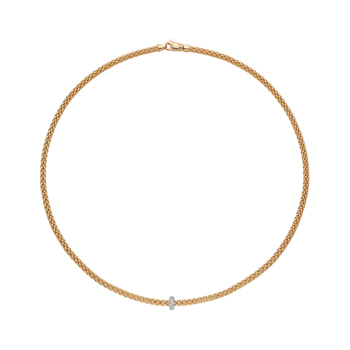 FOPE 18ct Yellow Gold Prima 0.18ct Diamond Necklace