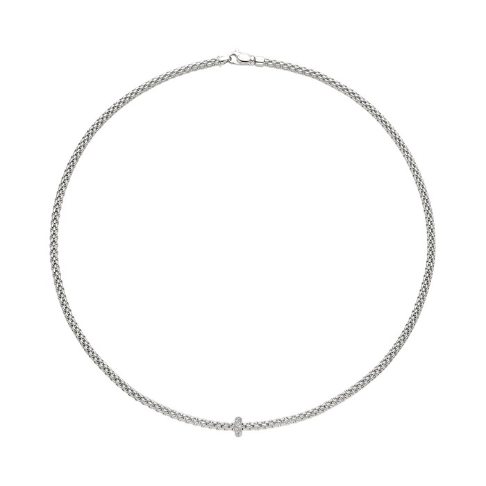 FOPE 18ct White Gold Prima 0.18ct Diamond Necklace