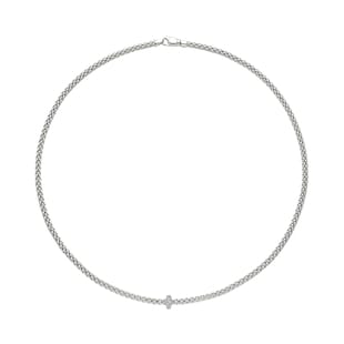 FOPE 18ct White Gold Prima 0.18ct Diamond Necklace