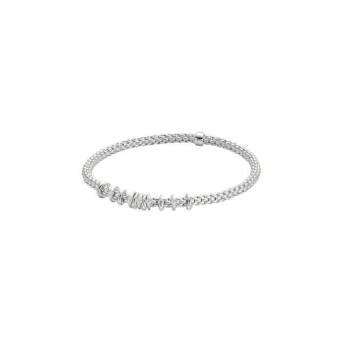 FOPE 18ct White Gold Prima Flex'it 0.15ct Diamond Bracelet