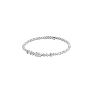 Fope 18ct White Gold Prima Flex'it 0.15ct Diamond Bracelet - Size Small