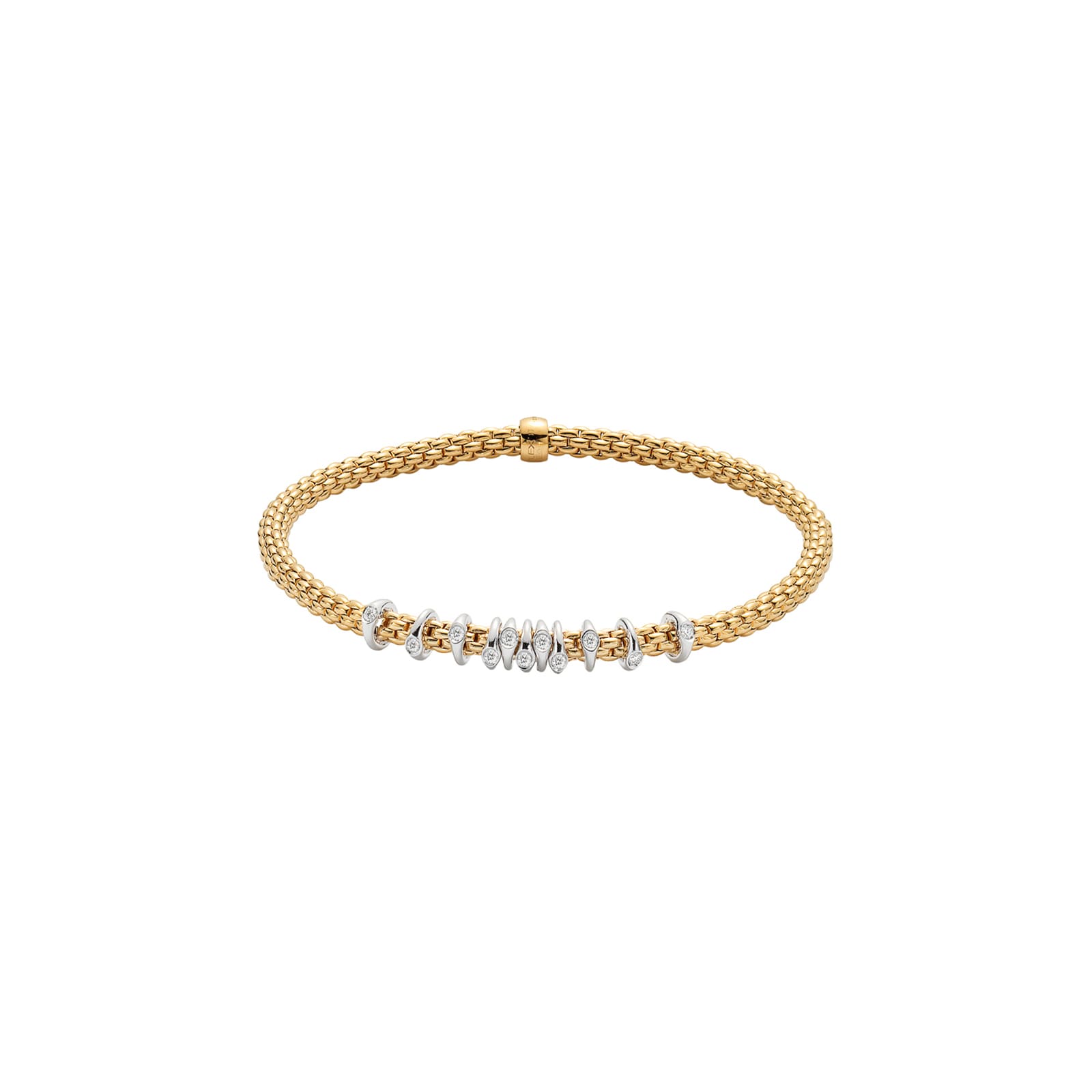 FOPE 18ct Yellow Gold Prima Flex'it 0.15ct Diamond Bracelet FOPE 18ct Yellow Gold Prima Flex'it 0.15ct Diamond Bracelet