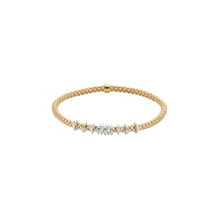 FOPE 18ct Yellow Gold Prima Flex'it 0.15ct Diamond Bracelet