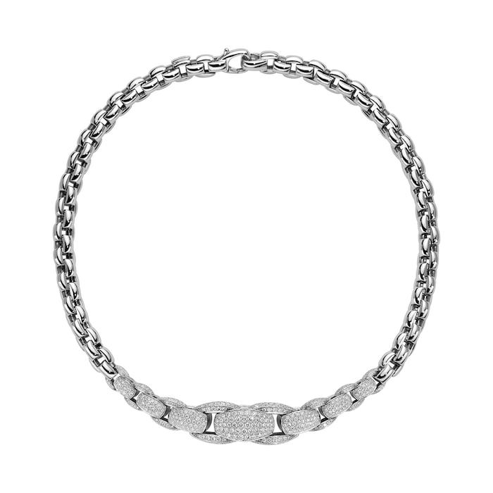 FOPE 18ct White Gold Flex'it 10.39ct Diamond Necklace