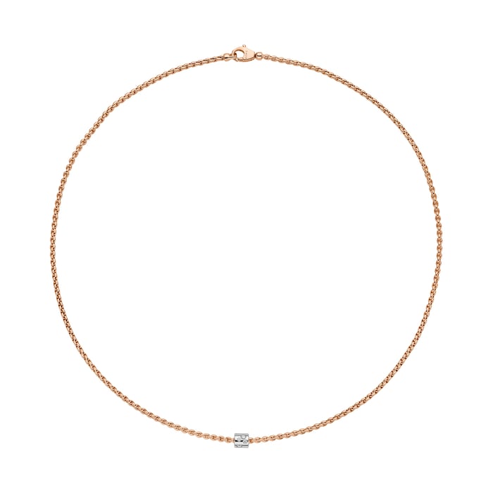 FOPE 18ct Rose Gold Aria 0.17ct Diamond Necklace