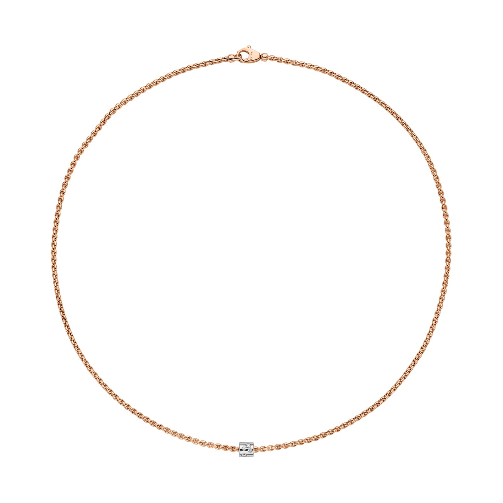 FOPE 18ct Rose Gold Aria 0.17ct Diamond Necklace