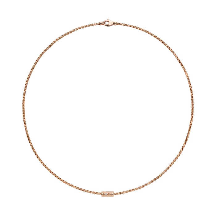 FOPE 18ct Rose Gold Aria 0.02ct Diamond Necklace