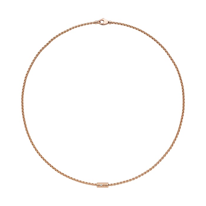 FOPE 18ct Rose Gold Aria 0.02ct Diamond Necklace