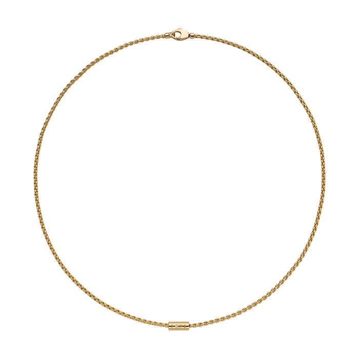 FOPE 18ct Yellow Gold Aria 0.02ct Diamond Necklace