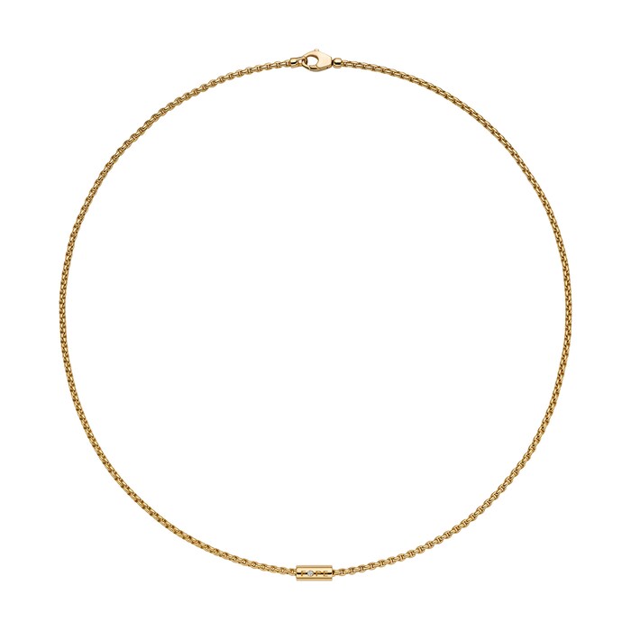 FOPE 18ct Yellow Gold Aria 0.02ct Diamond Necklace