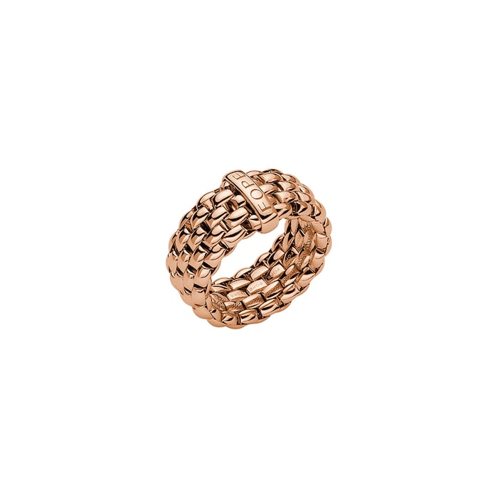 FOPE 18ct Rose Gold Essentials Flex'it Ring - Medium