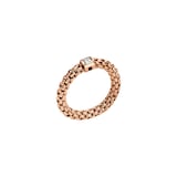 FOPE 18ct Rose Gold Souls Flex'it 0.09ct Diamond Ring - Medium