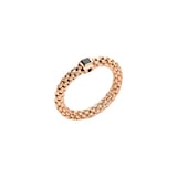 FOPE 18ct Rose Gold Souls Flex'it Black Diamond Ring - Medium