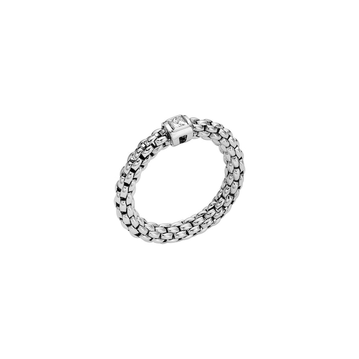 FOPE 18ct White Gold Souls Flex'it 0.09ct Diamond Ring - X Large