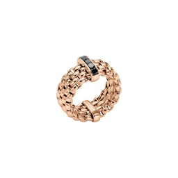 37251775 - 18ct Rose Gold Panorama Flex'it Black Diamond Ring - Medium
