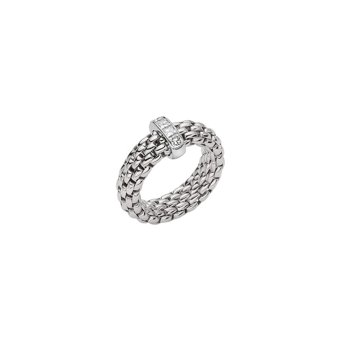 FOPE 18ct White Gold Vendome Flex'it ring 0.35ct Diamond Ring - Medium